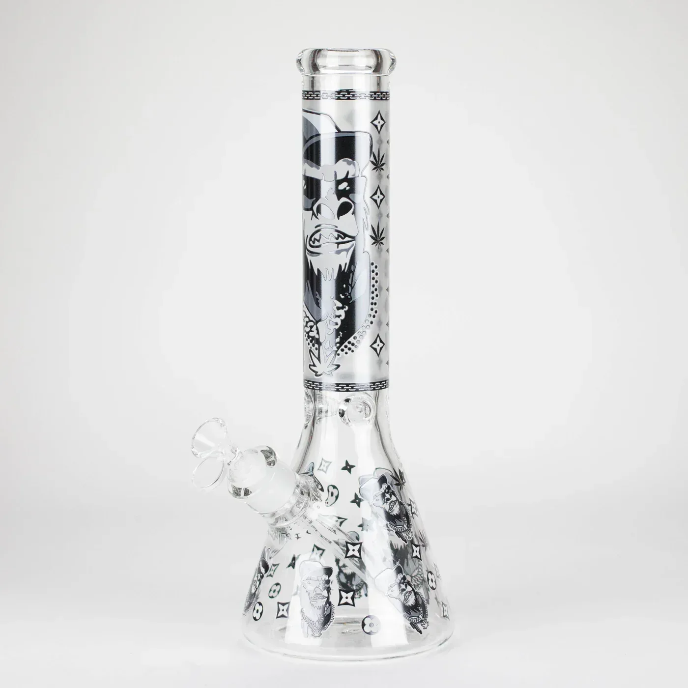 14" 7mm Gorilla Designs Glow In The Dark Beaker Bong