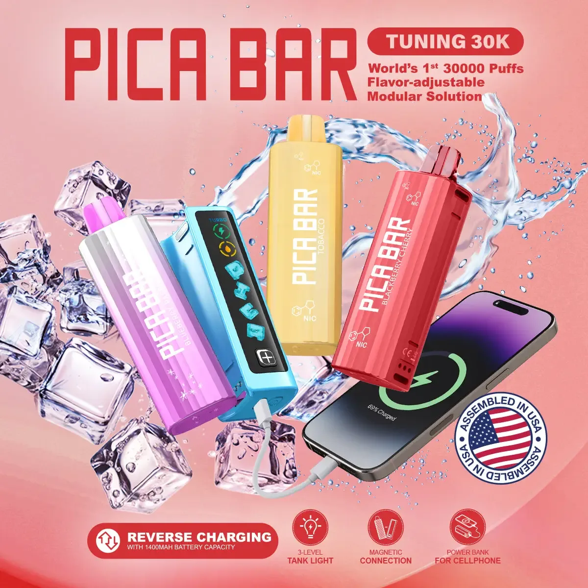 Assembled in USA | PICA BAR “TUNING” 30K Disposable KIT – 30,000 Puffs