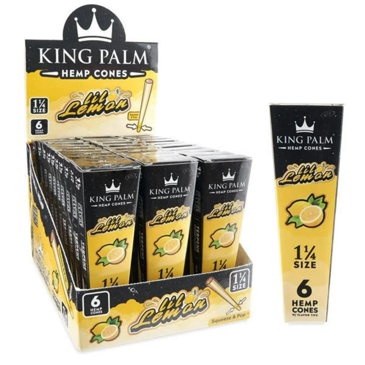 KING PALM HEMP – 1-1/4 CONES – 30PK- 6CT